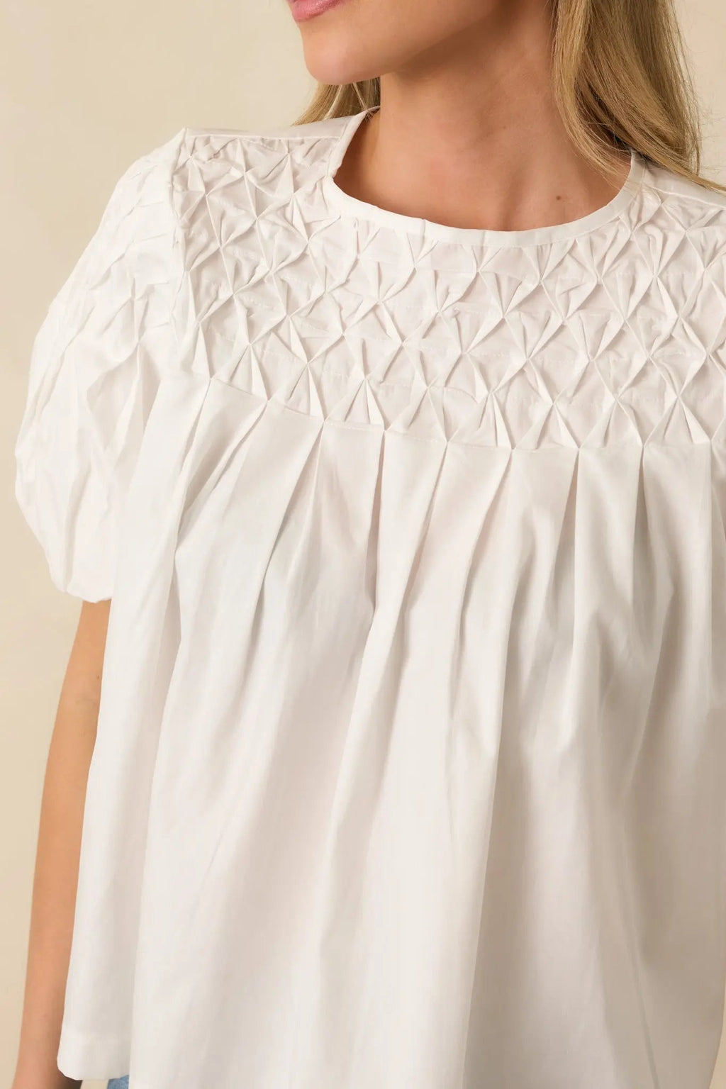 Women's Basic Luxuries White Cotton Short Sleeve Top | 100% Cotton 1