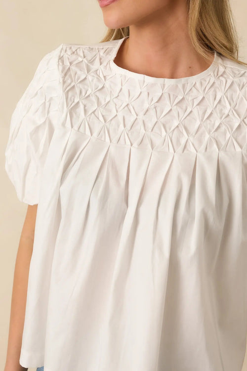 Women's Basic Luxuries White Cotton Short Sleeve Top | 100% Cotton 1