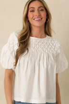 Women's Basic Luxuries White Cotton Short Sleeve Top | 100% Cotton 4