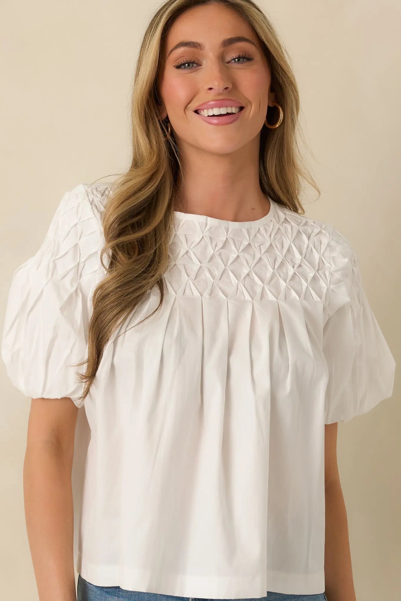 Women's Basic Luxuries White Cotton Short Sleeve Top | 100% Cotton 4