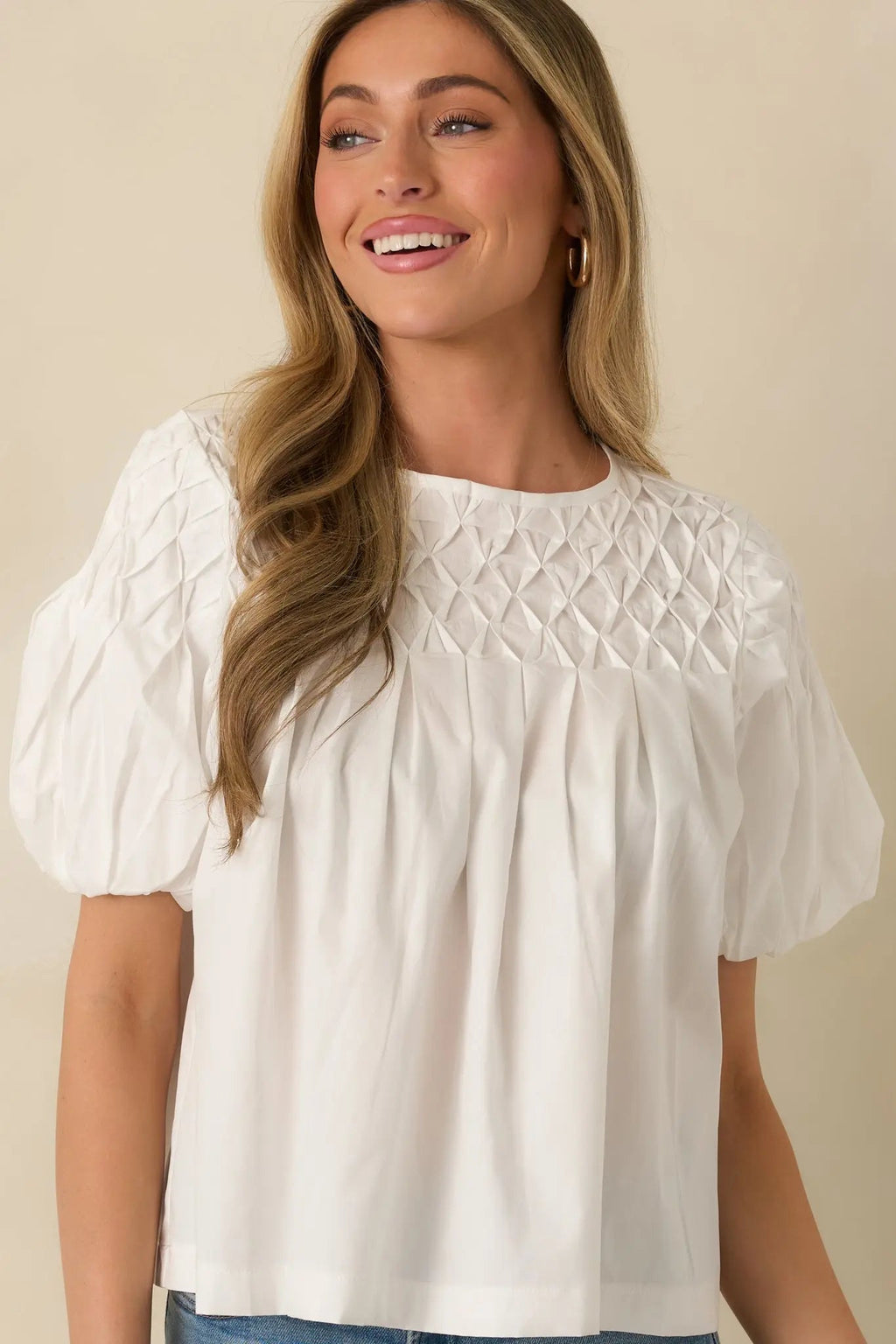 Women's Basic Luxuries White Cotton Short Sleeve Top | 100% Cotton 5