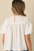 Women's Basic Luxuries White Cotton Short Sleeve Top | 100% Cotton 7