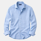 Men's Dress Shirt with Breathable Linen-Cotton Blend | Slim Tailored Fit for Elegant Summer Comfort