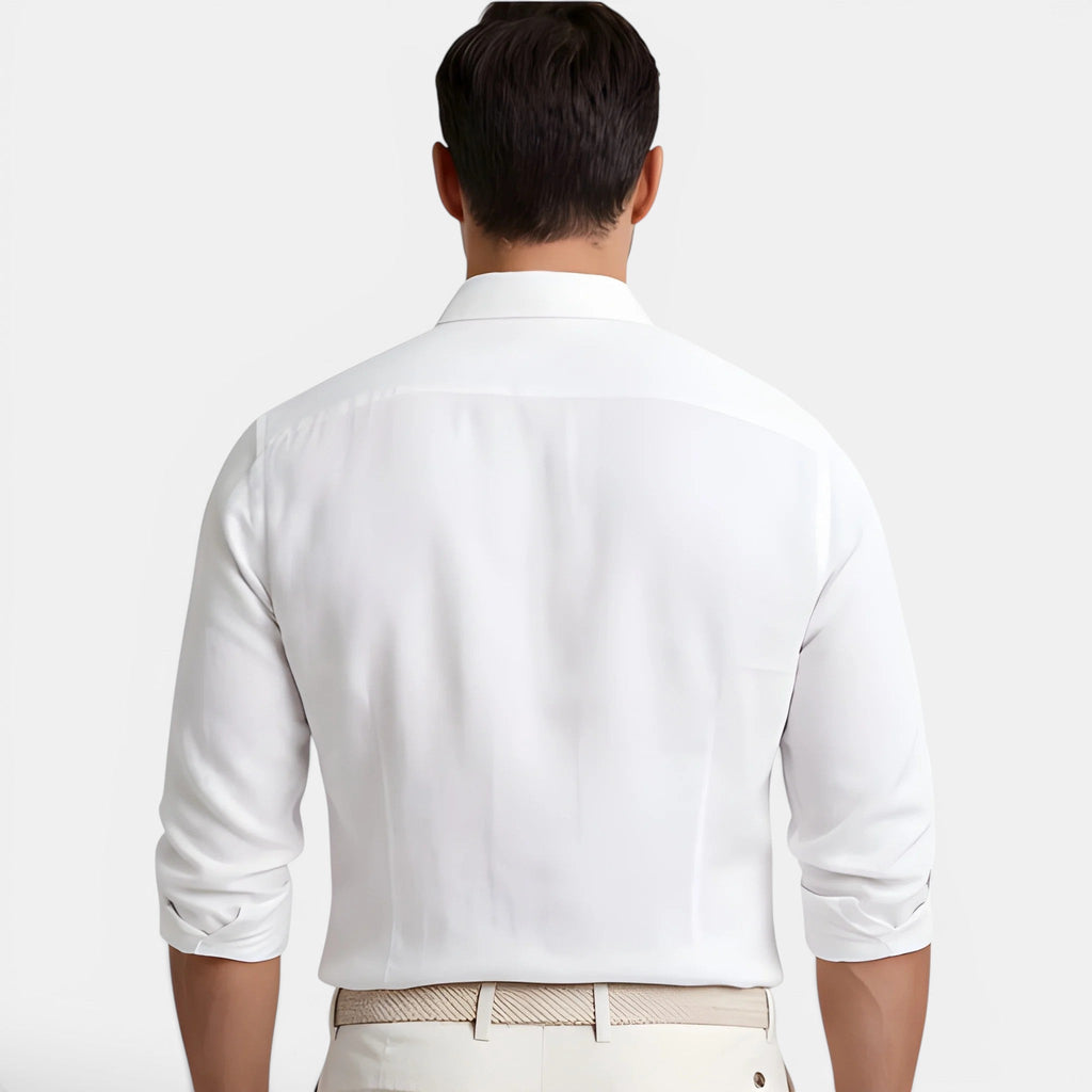 Men's Dress Shirt with Breathable Linen-Cotton Blend | Slim Tailored Fit for Elegant Summer Comfort