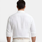 Men's Dress Shirt with Breathable Linen-Cotton Blend | Slim Tailored Fit for Elegant Summer Comfort