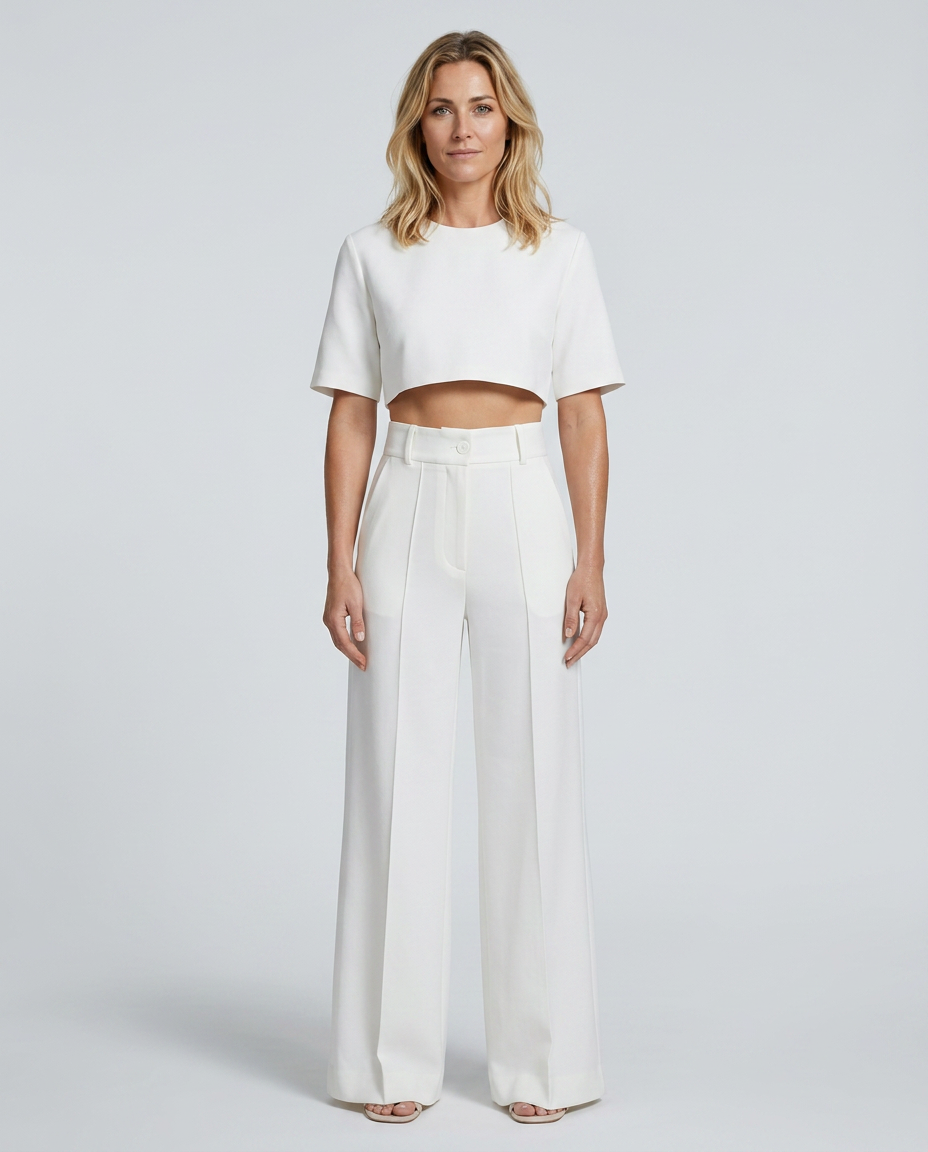 Bella Collection | Two-Piece Set with Crop Top & Wide-Leg Trousers | Effortless Style for Any Occasion