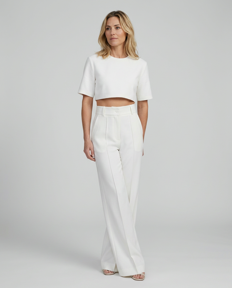 Bella Collection | Two-Piece Set with Crop Top & Wide-Leg Trousers | Effortless Style for Any Occasion