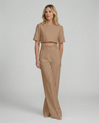 Bella Collection | Two-Piece Set with Crop Top & Wide-Leg Trousers | Effortless Style for Any Occasion
