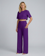 Bella Collection | Two-Piece Set with Crop Top & Wide-Leg Trousers | Effortless Style for Any Occasion