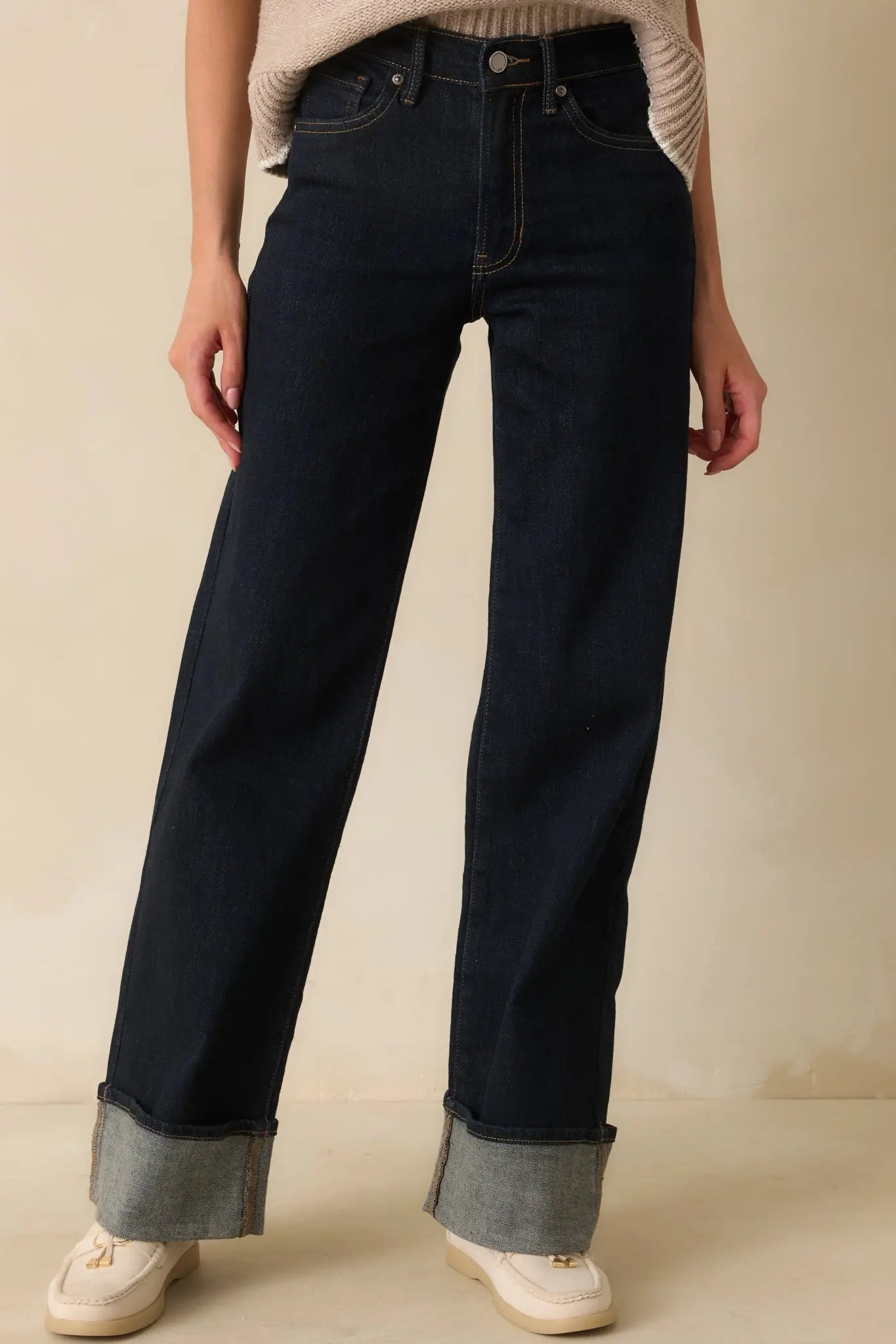 Women's Best Intentions Dark Wash Wide Leg Jeans | 99% Cotton & 1% Spandex 0