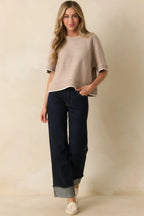 Women's Best Intentions Dark Wash Wide Leg Jeans | 99% Cotton & 1% Spandex 1