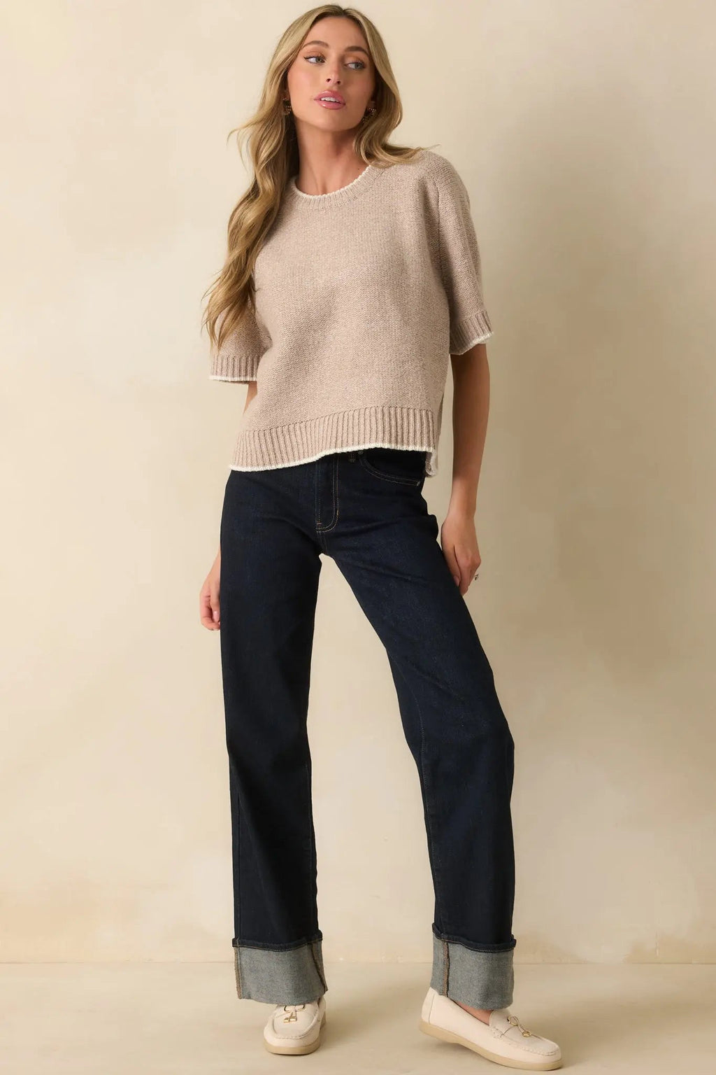 Women's Best Intentions Dark Wash Wide Leg Jeans | 99% Cotton & 1% Spandex 3