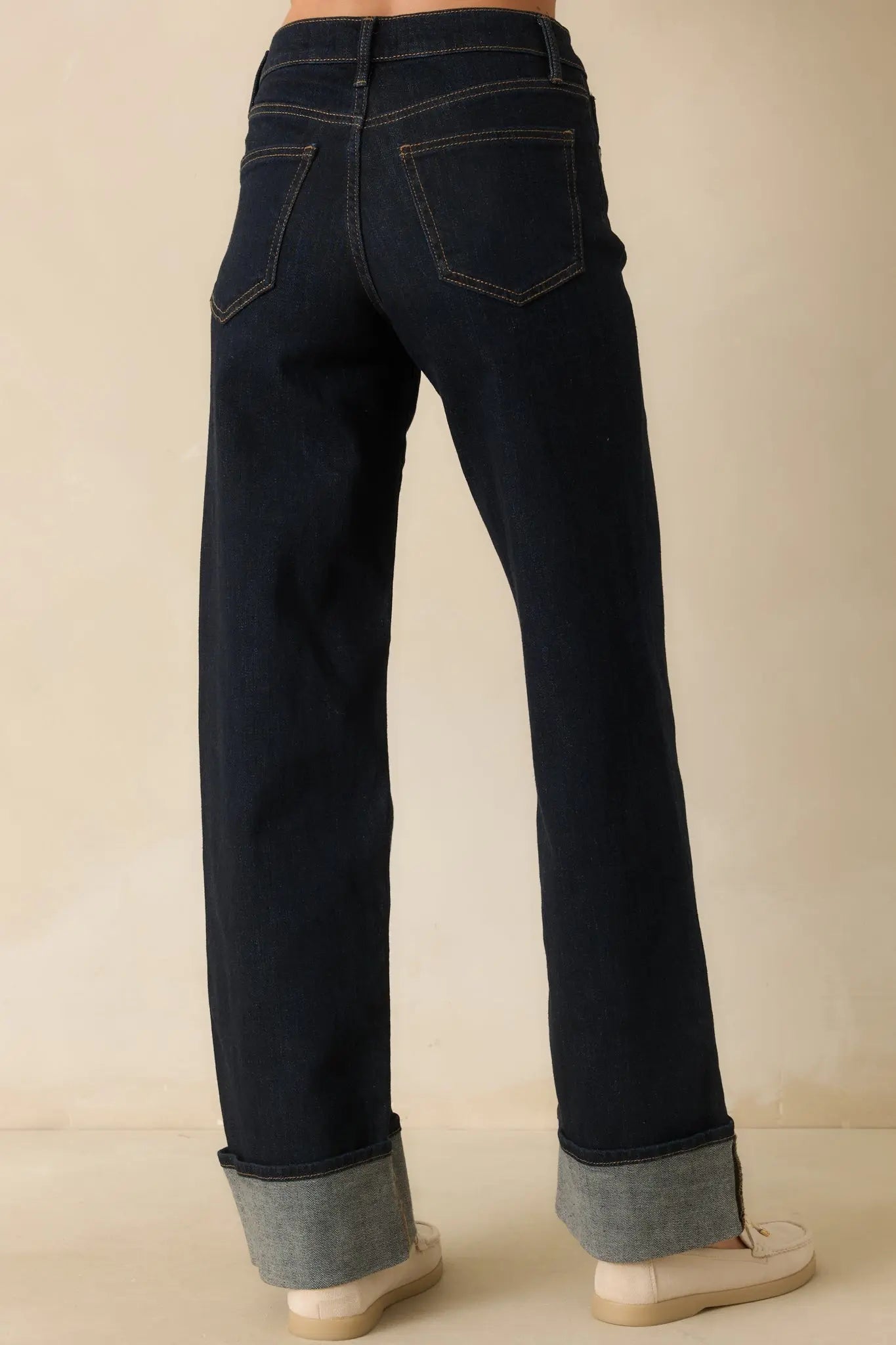 Women's Best Intentions Dark Wash Wide Leg Jeans | 99% Cotton & 1% Spandex 6