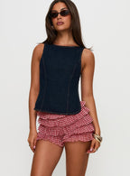 Women's Biscotti Low Rise Bloomer Shorts Red Gingham | Low-rise bloomer Shorts 1