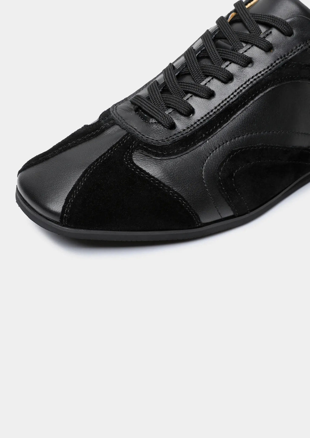 Women's Black Retro Hybrid Suede Leather Runner 5