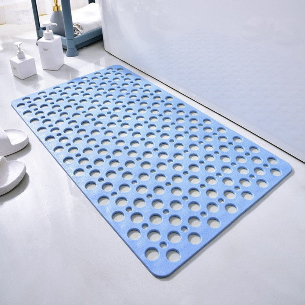 Blue non-slip antibacterial shower mat