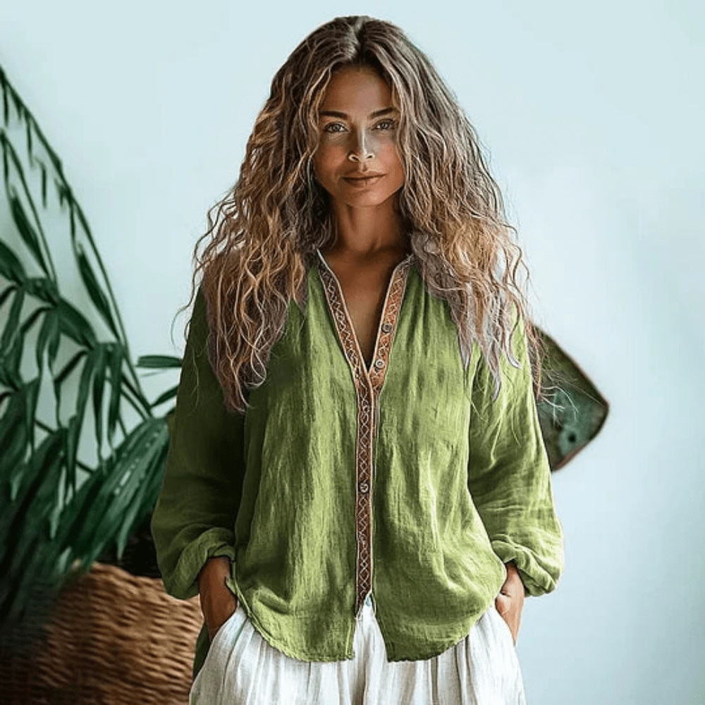 Bohemian Collection | Long Sleeve Relaxed Shirt with Soft Fabric | Effortless Everyday Style for All-Day Comfort