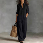 Bohemian Resort | Women's Outfit Cotton-Linen Set with Elastic Waistband | Plus Size Clothing for All Seasons
