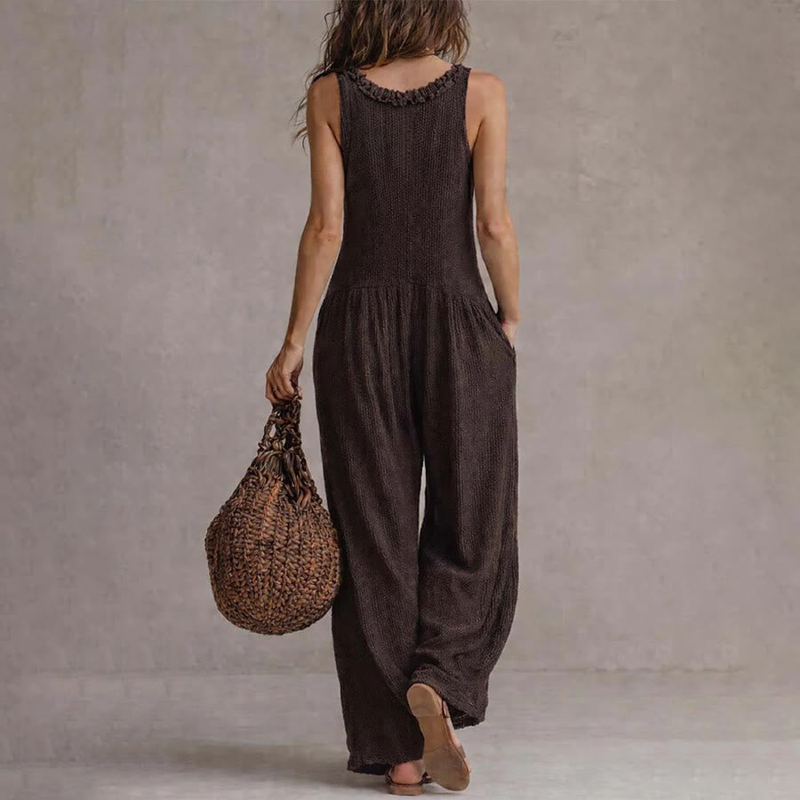 Bohemian Style | Women's Loungewear Two Piece Set with Ruffle V-Neck | Flowy Comfortable Design for Effortless Everyday Wear