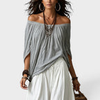 Boho Chic | Two Piece Set with Off-Shoulder Top & Wide Leg Pants | Effortless Style for Warm Weather