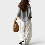 Boho Chic | Two Piece Set with Off-Shoulder Top & Wide Leg Pants | Effortless Style for Warm Weather