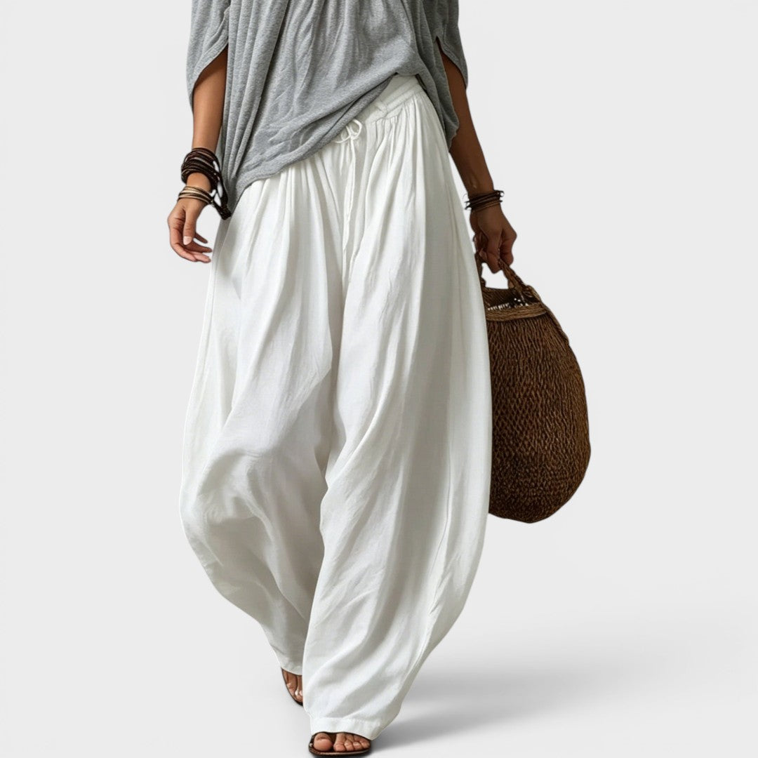 Boho Chic | Two Piece Set with Off-Shoulder Top & Wide Leg Pants | Effortless Style for Warm Weather