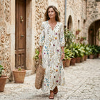 Boho Vintage Collection | Women's Summer Dress with Flattering V-Neckline | Lightweight & Breezy for Effortless Style