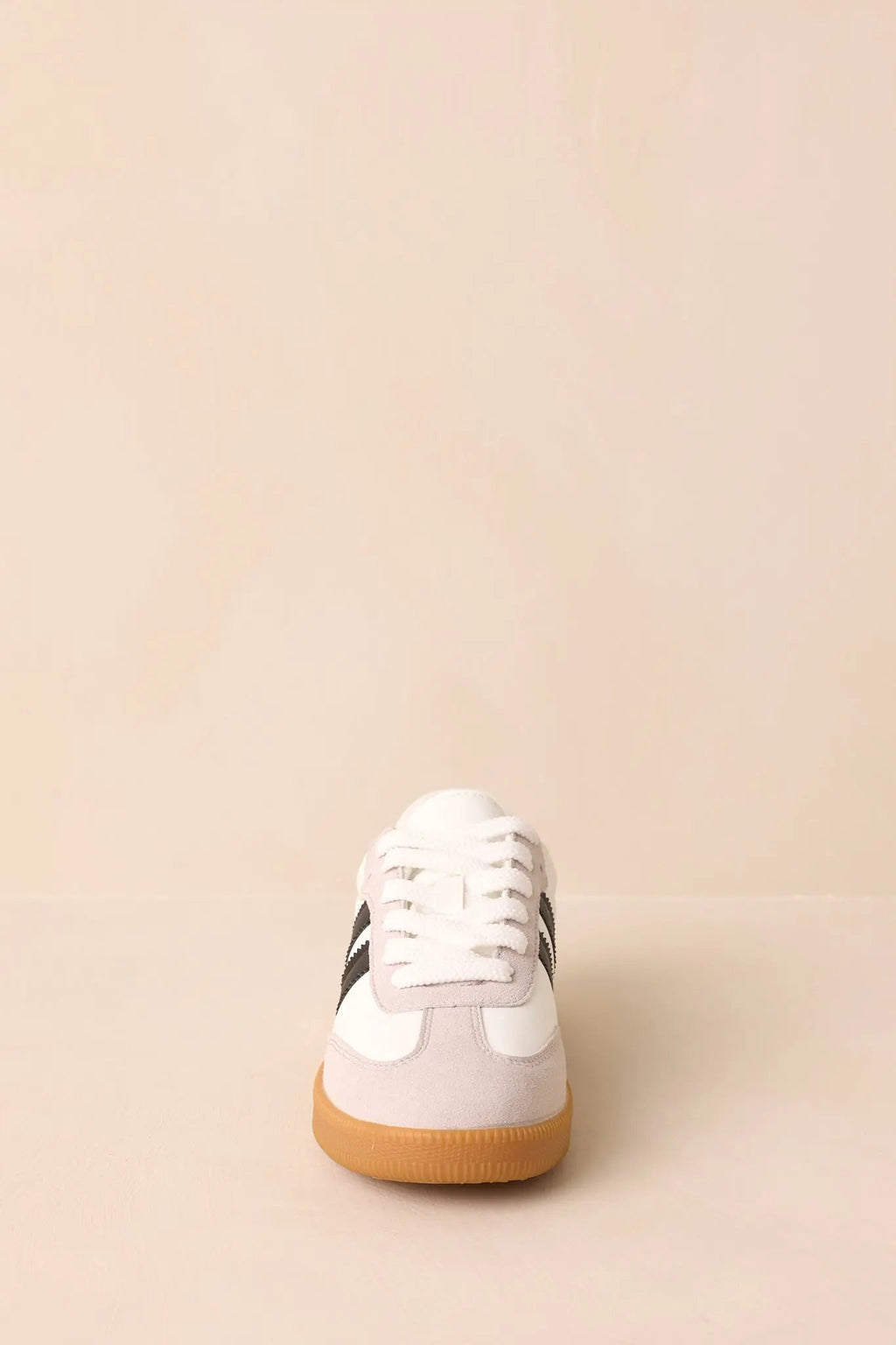 Women's Bring The Good Vibes White Faux Leather Lace-Up Sneakers | Sole measures 1" 4