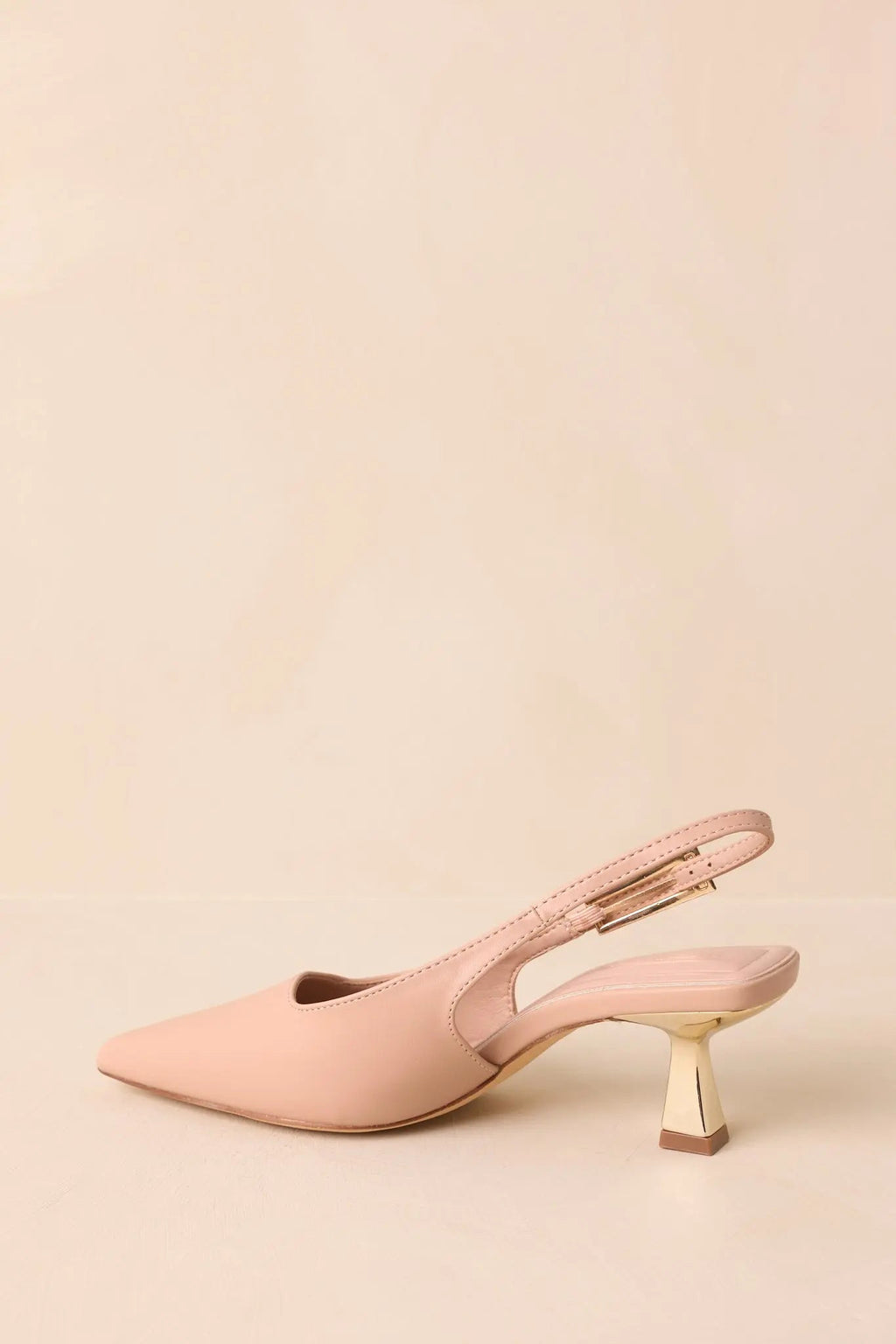 Women's By All Accounts Beige Faux Leather Pointed Toe Kitten Heels | Heel measures 2.5" 4