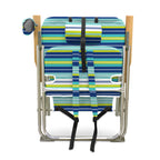Lime stripe folding beach chair, folded