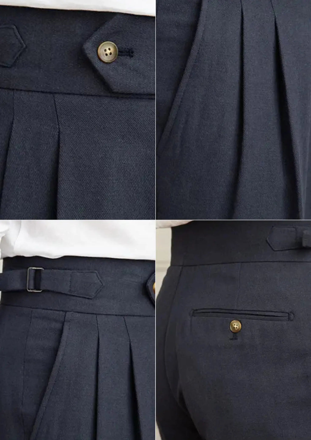 Women's Cagliari Pleated Coastal Trousers - Navy Blue 2
