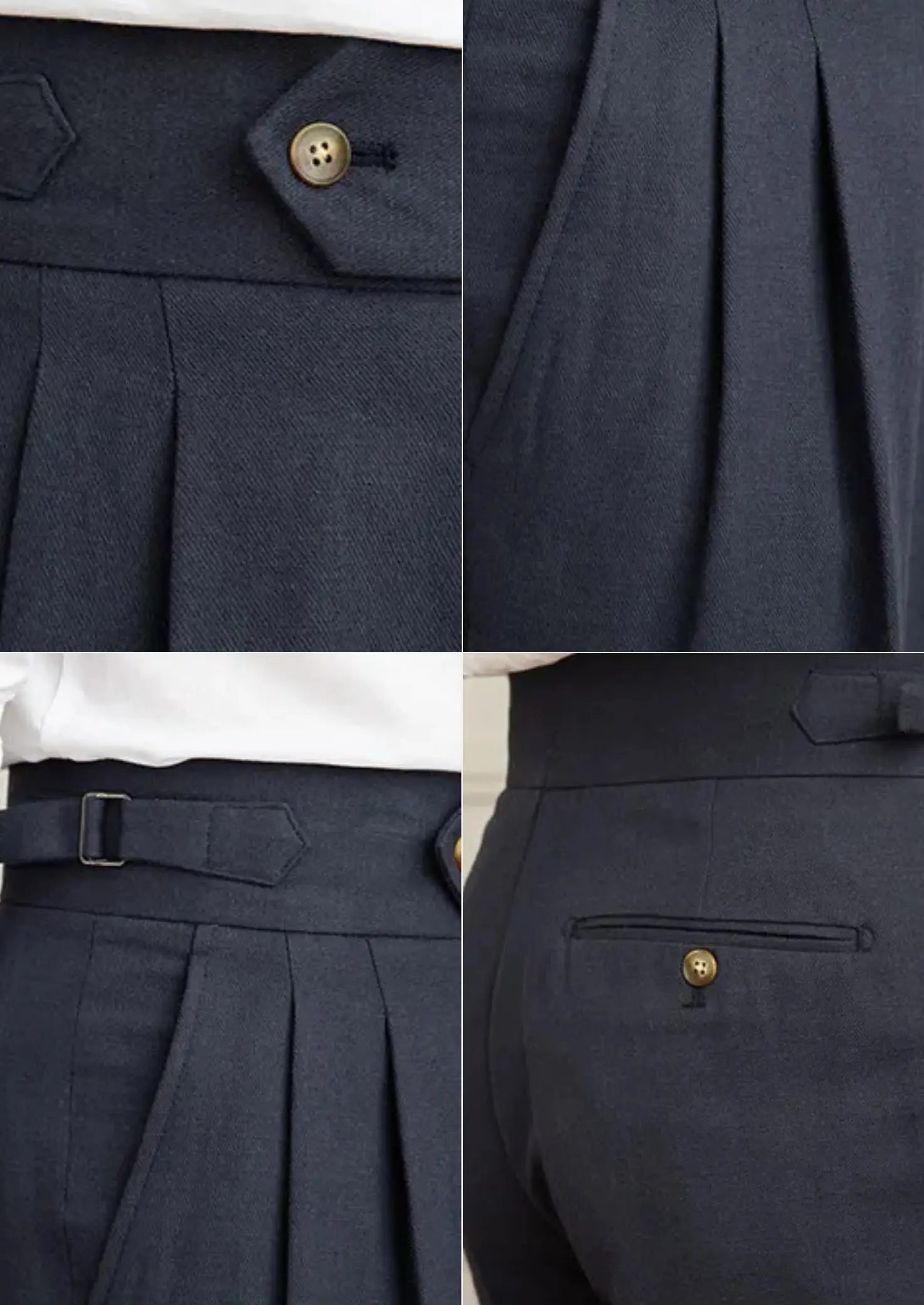 Women's Cagliari Pleated Coastal Trousers - Navy Blue 2