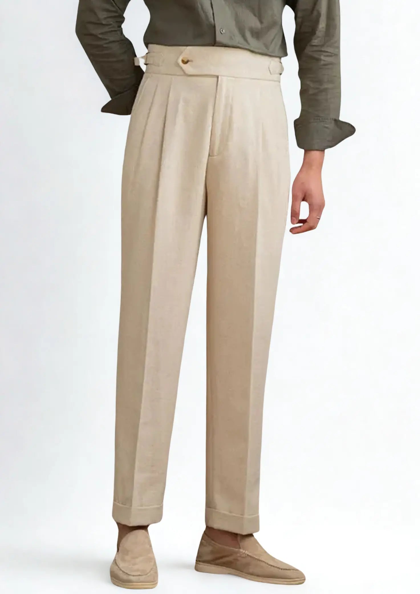 Women's Cagliari Pleated Coastal Trousers - Sand 0