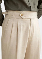 Women's Cagliari Pleated Coastal Trousers - Sand 1