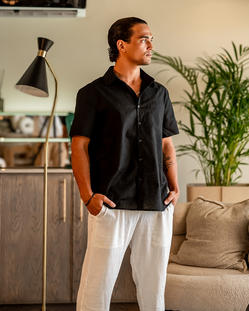 Cape Town | Linen Short Sleeve Shirt with Breathable Fabric | Casual Style for Comfort