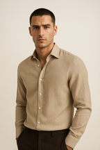Capri Collection | Men's Linen Button Down Shirt with Classic Design | Breathable Fabric for Warm Weather Comfort