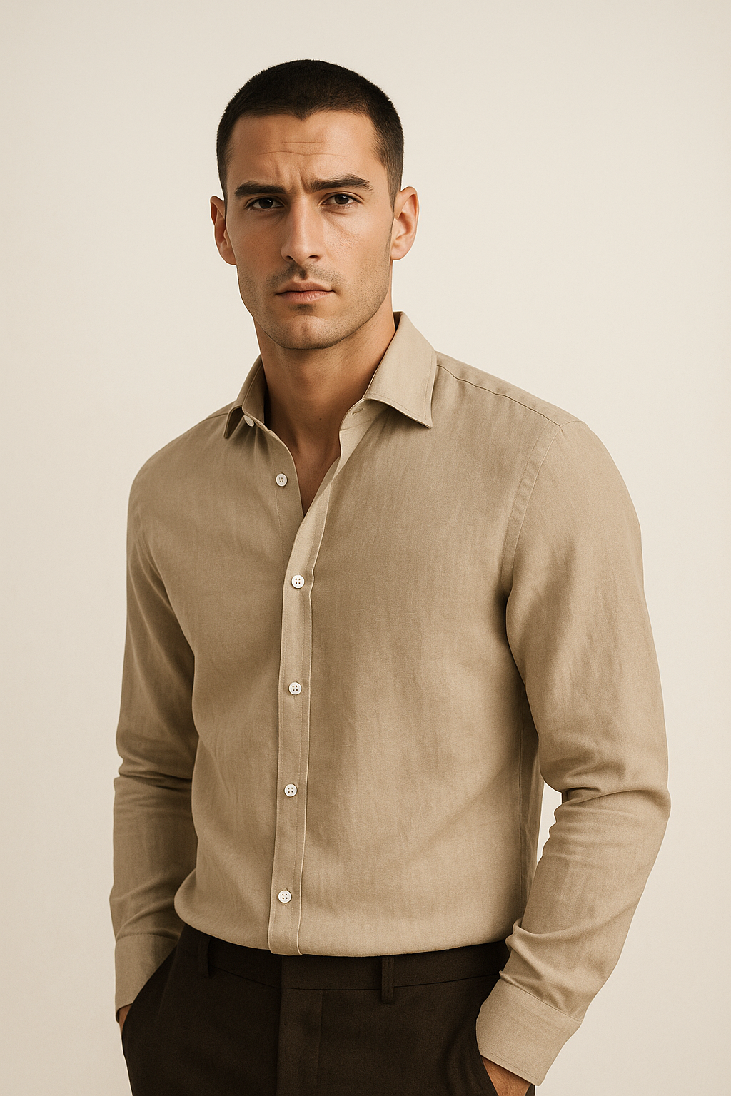 Capri Collection | Men's Linen Button Down Shirt with Classic Design | Breathable Fabric for Warm Weather Comfort