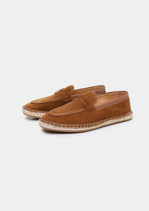 Women's Caramel Suede Penny Seaside Espadrilles 0