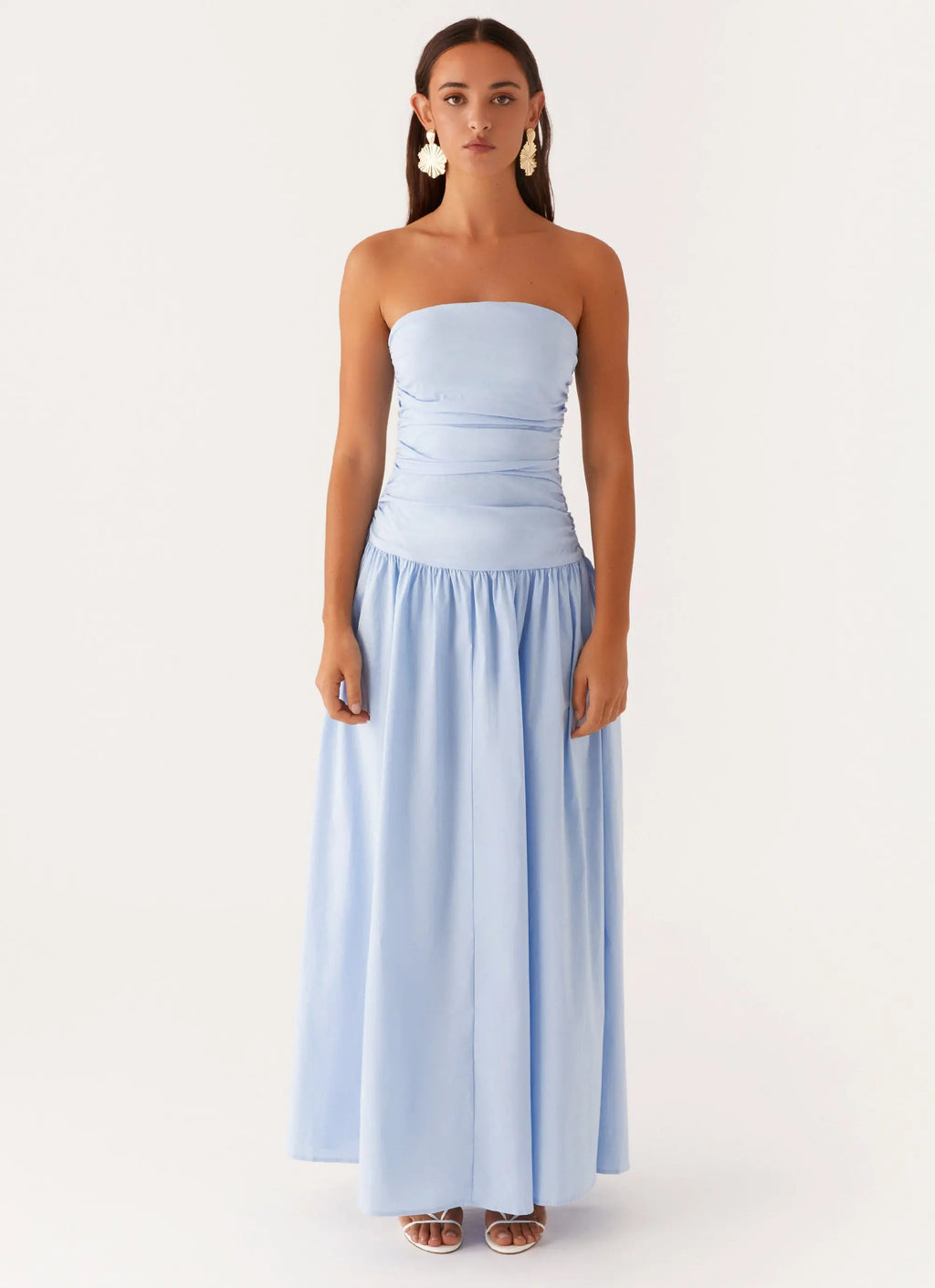 Women's Carmel Collection | Strapless Maxi Dress with Ruched Sides | Elegant Long Dress for Women’s Night Out | Maxi len 1