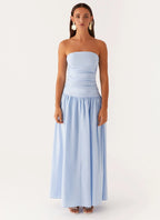 Women's Carmel Collection | Strapless Maxi Dress with Ruched Sides | Elegant Long Dress for Women’s Night Out | Maxi len 1