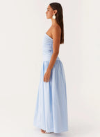 Women's Carmel Collection | Strapless Maxi Dress with Ruched Sides | Elegant Long Dress for Women’s Night Out | Maxi len 2