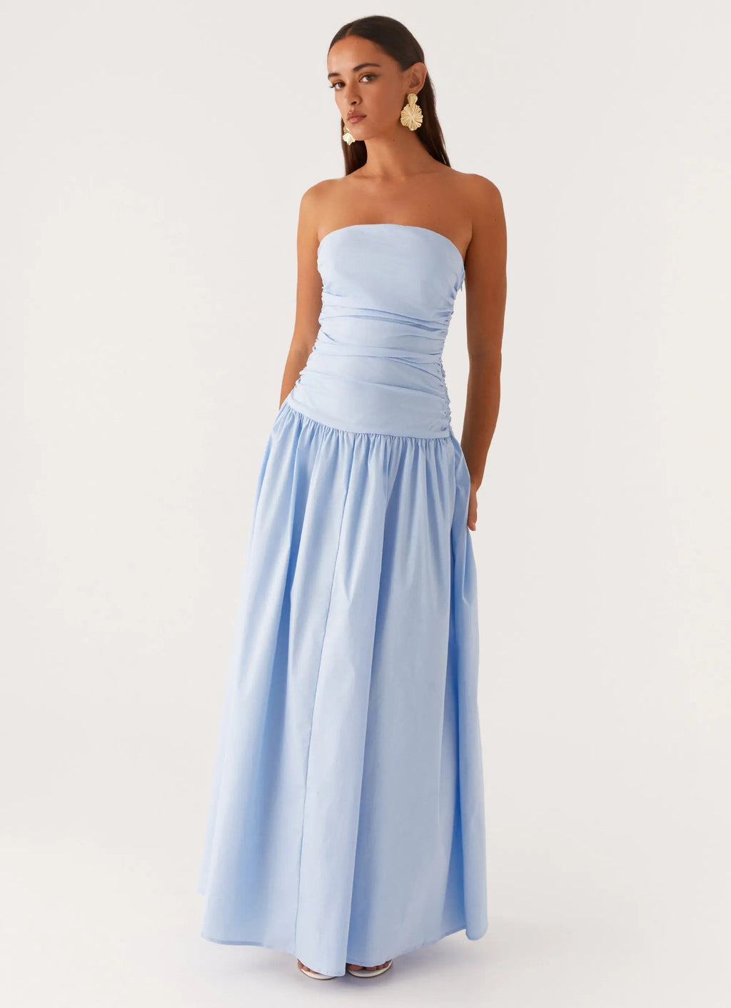 Women's Carmel Collection | Strapless Maxi Dress with Ruched Sides | Elegant Long Dress for Women’s Night Out | Maxi len 4