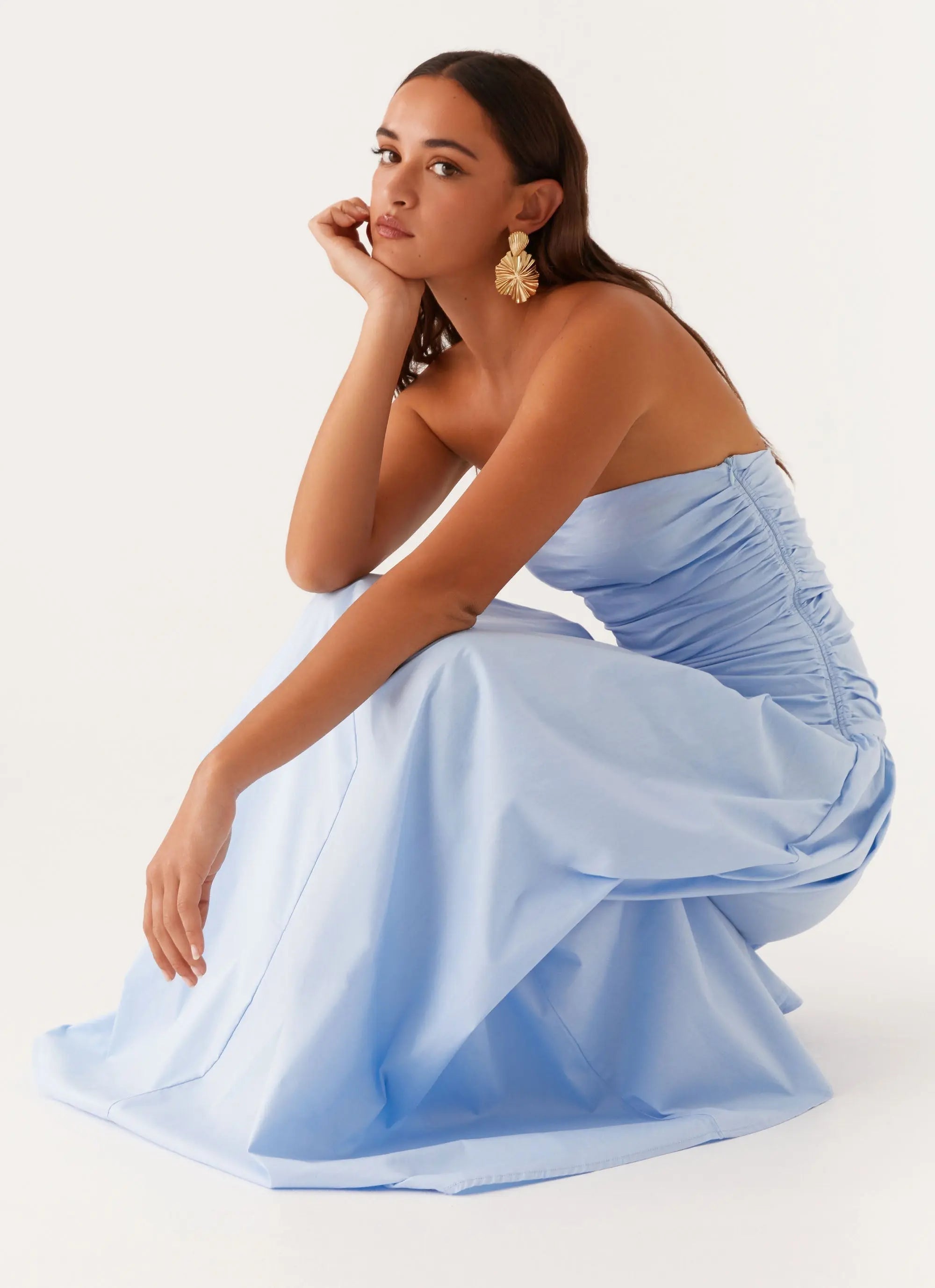 Women's Carmel Collection | Strapless Maxi Dress with Ruched Sides | Elegant Long Dress for Women’s Night Out | Maxi len 5