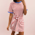 Casual Chic | Striped T-Shirt Mini Dress with Tie Waist Detail | Comfortable Summer Outfit for Effortless Style