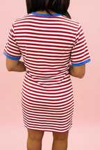 Casual Chic | Striped T-Shirt Mini Dress with Tie Waist Detail | Comfortable Summer Outfit for Effortless Style