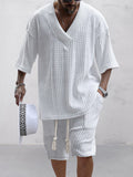 Casual Collection | Women's Knit Set with Cable Knit Design | Comfortable T-Shirt & Shorts for Everyday Style