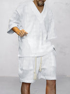 Casual Collection | Women's Knit Set with Cable Knit Design | Comfortable T-Shirt & Shorts for Everyday Style
