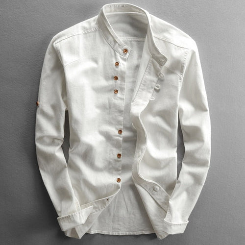 Casual Elegance | Men's Shirt with Stand-Up Collar | Relaxed Fit for Everyday Style