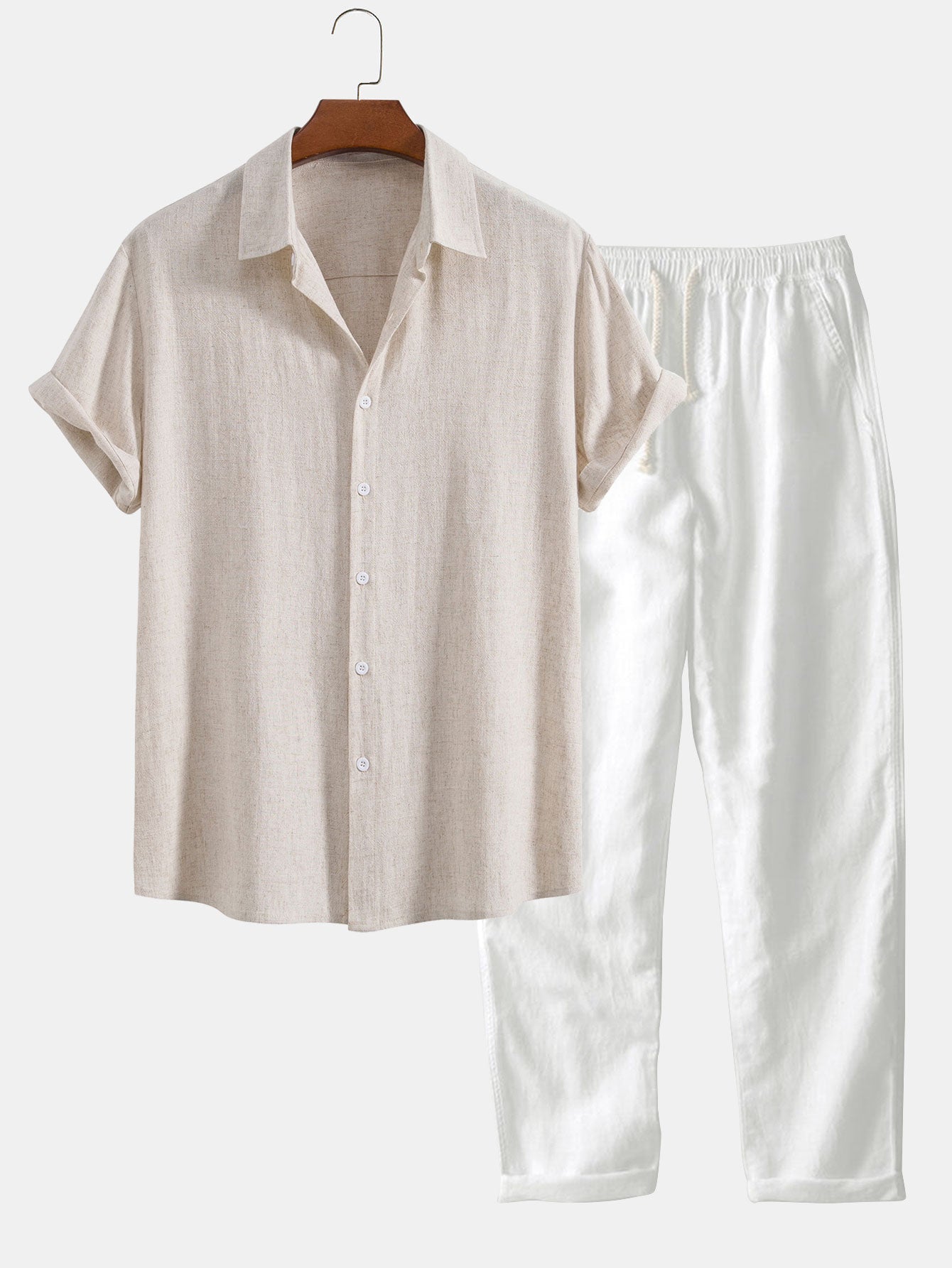 Casual Men's Matching Set | Short Sleeve & Drawstring Co-Ord