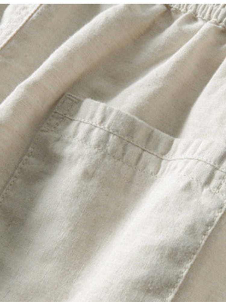 Casual Men’s Clothing | Short Sleeve Shirt & Drawstring Pants Set for Effortless Style